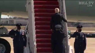 President Biden Stumbles Three Times While Walking up the Stairs to Air Force One