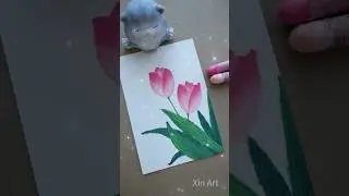 Рисунок масляной пастелью - тюльпаны 🌷