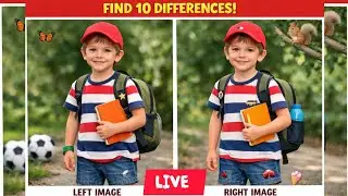 🔴 Live: Spot the 2 Differences &ndash; Can You Beat the Puzzle? 👀 #BrainChallenge #LivePuzzle