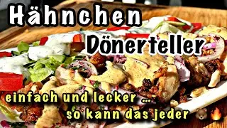Hähnchen Dönerteller mit Knoblauch Sauce einfach und lecker selbst gemacht