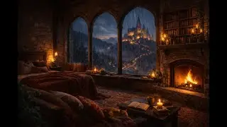 🔥 Fireplace with Gentle Rain | Cozy Winter Night Ambience