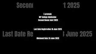 MP College Registration second round start 2025