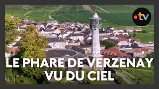 Drone d'Histoire : le phare de Verzenay situ&eacute; &agrave; 200 kilom&egrave;tres de la mer se raconte vu du ciel