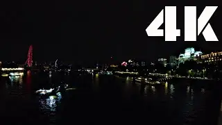 4K | London At Night Time Lapse | River Thames Boats