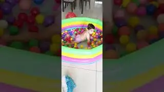 #machli jal ki rani h #part 2 #sunday #pool day #bath tub with #colour balls #baby enjoying his bath