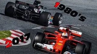 F1 2017 vs F1 1980's Cars On Track Sound Comparison | FullGasMedia
