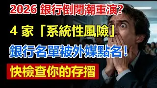 2026 銀行倒閉潮重演？這 4 家「系統性風險」銀行名單被外媒點名！快檢查你的存摺，超過這個數字的錢，保險一毛都不賠！