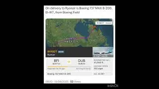 On delivery to Ryanair is Boeing 737 max 8-200 El-IKT, from Boeing field