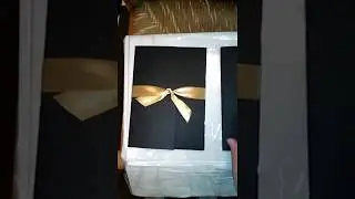 black and gold glitter pocket wedding invitations
