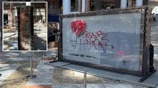 Banksy&rsquo;s &lsquo;Broken Heart&rsquo; painting defaced on a Brooklyn wall is up for sale