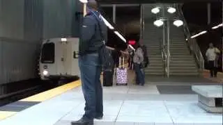 Millbrae/Caltrain Station Train Arriving at San Bruno BART (HD)