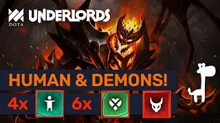 HUMAN + DEMON BUILD! Heartless Vs Humans! Challenge | Dota Underlords