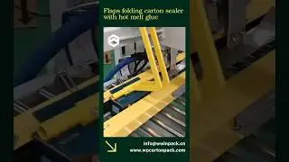 Automatic flaps folding carton sealer with hot melt glue #packing #cartonsealer #shorts
