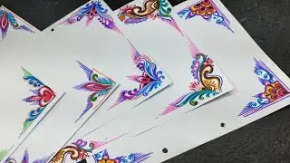 Boder and corner design for students project Khata.// DIY- practical Khata designs.// Suchipatra Art