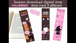 📖✨ Printable Halloween Bookmarks &ndash; Pack of 3 Spooky Designs! 🎃👻🕸️