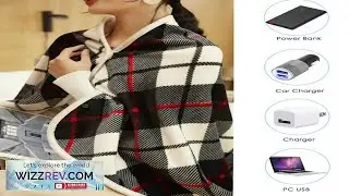 Wearable Heating Electric Blanket Shawl 5v USB Fleece Throw Blanket Adjustable Rope