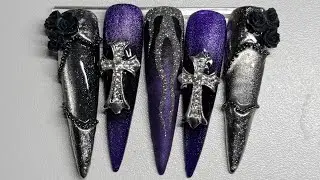 GOTHIC COLLAB | @notpolish_nails | CHROME NAILS | AIRBRUSHING | AT HOME NAILS | GEL POLISH |