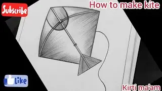 How to make kite | with shading| step by step| kirti ma'am|The drawing classes