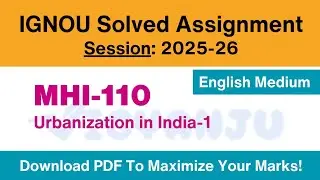 IGNOU MHI 110 Solved Assignment 2025-26 English Medium | IGNOU MAHI Solved Assignment 2025-26