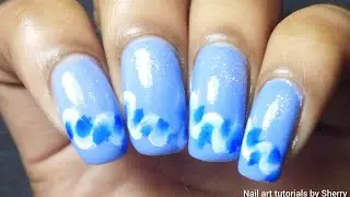One stroke Ribbon nail art | nail art tutorials by Sherry