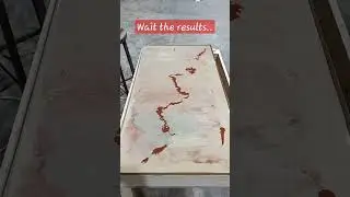 pouring paint on table top.. #pouring #art #colors #table #marble