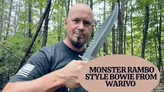 WARIVO Bowie Knife Rambo Style w/ D2 Steel & MASSIVE!