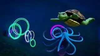Cartoon Turtle Turbo Octopus Juggler Neon Circus Adventures Mix Episodes 🐢✨