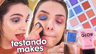 TESTANDO AS *MELHORES MAKES da CHINA* | GLITTER de ESTRELA, PALETA SUPER PIGMENTADA