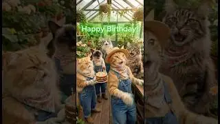 Cats Plant Flowers & Sing Happy Birthday! 🎉Cute Birthday #birthdaygreetings #happybirthdaytoyou