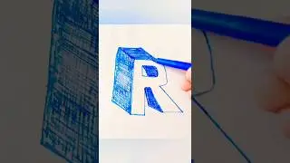 3D Letter  ( R ) Drawing || How to draw 3d drawing || #drawing #3d #shorts #shortsfeed