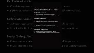 How to Build Consistency &ndash; Part 3: Stay Patient & Keep Going #consistency #motivation #selfgrowth