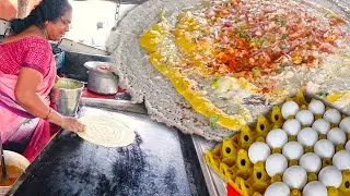 Village  Egg Dosa | Double Egg Dosa Recipe | Upma Pesarattu | Indian Street Food