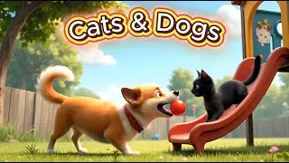 Cats and Dogs 🐶🐱 | Fun Animal Song for Kids | Sing Along with Doggy & Kitty