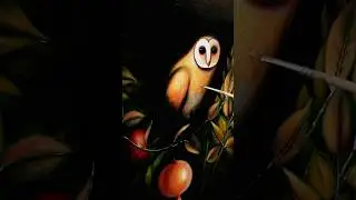 The making of my latest work, &lsquo;Silent Guardian&rsquo; #owlart #painting #owlpainting #barnowl #owllovers
