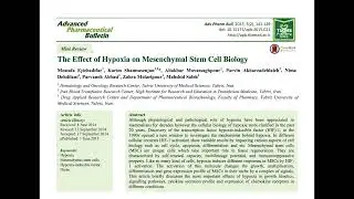 Hypoxia's Effects on Mesenchymal Stem Cell Biology