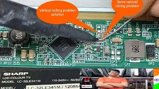 SHARP LC-32LE341M Vertical Rolling problem// #LED Tv Vertical Rolling//#halder radio // #salil