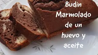 BUDÍN MARMOLADO, un HUEVO Húmedo esponjoso FÁCIL sin Manteca Receta RÁPIDA económica con aceite