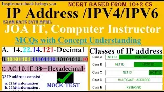 JOA IT, IP Address की Classes | IPv4, IPv6 | Computer Questions, Computer instructor , Networking mc