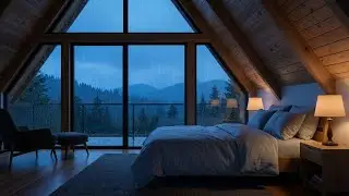 Quiet Your Mind: Rain piano for sleep, rainy mountain view, 8 hours deep rest 🌲