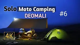 Solo Moto Camping at DEOMALI Hill  Top | NATURE ASMR | Silent Vlog