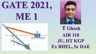 Whitworth quick-return mechanism, quick-return ratio, GATE 2021, ME1 Solution