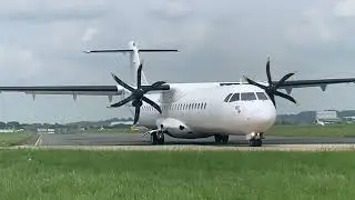 DAT ATR72-600 taxing to runway 02 at Southampton Airport