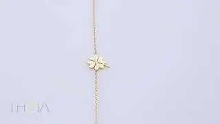 Clover Design Origami Plain Jewelry Silver Charm Bracelet