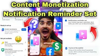 Notification reminder set content monetization 🤑 Notification reminder set facebook 😍 facebook earn