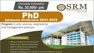 PhD Admission Notification 2021 in SRM University, Andhra Pradesh | SRM University PhD Admission