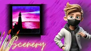 🎨 Mesmerizing Sunset Scenery Painting &ndash; Easy & Beautiful! 🌅✨ | Yuvi Arts #drawing #scenery #youtube