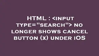 HTML :  input type=