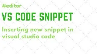 Add snippets to Visual Studio Code