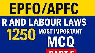 EPFO/APFC 1250 most imp MCQ topic l EPF act  Provisions 1952 l and l THE PAYMENT OF BONUS ACT 1965l 