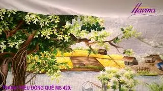 Tranh Th&ecirc;u Đồng Qu&ecirc; - Tranh Th&ecirc;u Phong Cảnh Đồng Qu&ecirc; Ms 420  - Tranh Th&ecirc;u Havina
